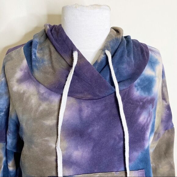 Zella Sweatshirt Tie Dye Crop Hoodie Medium - Picture 2 of 9